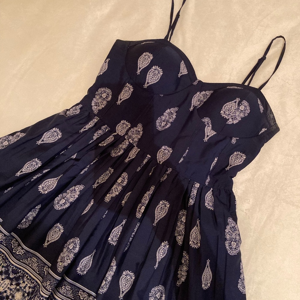 Sleeveless Navy Blue Dress